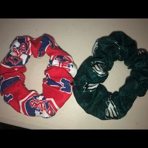 Hand made eagles and Phillies scrunchies
